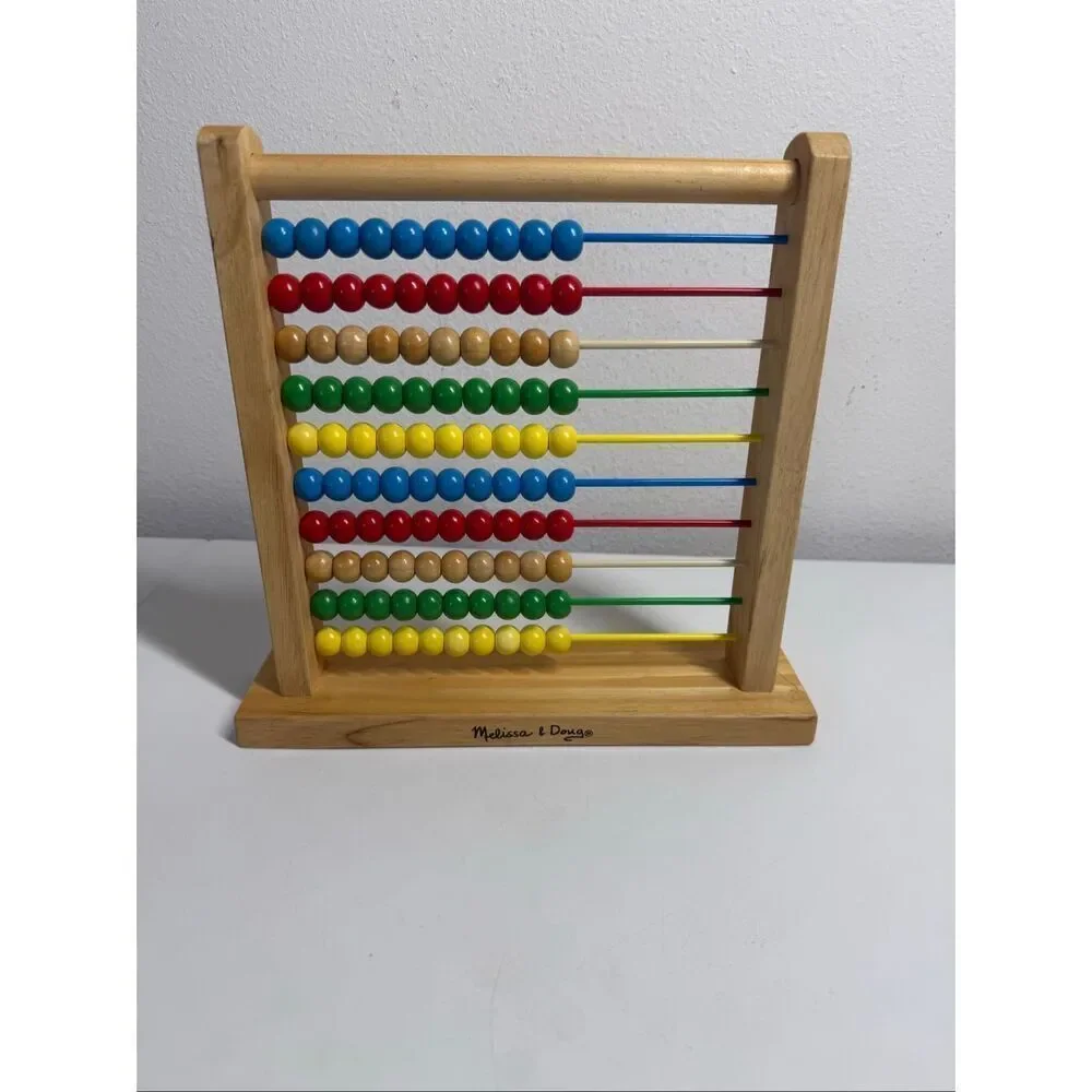 Melissa & Doug Abacus - Classic Wooden Educational Counting Toy With 100 Beads